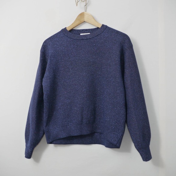 Zara Fancy Collection Blue Glitter Sweater Size S - Picture 1 of 10